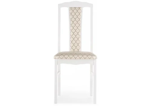 Деревянный стул Гроджин белый / бежевый 450690 Woodville, бежевый/ткань, ножки/массив бука дерево/белый, размеры - ****420*520 фото 2