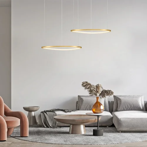 Светильник подвесной LED Glint MOD072PL-L28BS3K Maytoni латунь на 1 лампу, основание латунь в стиле хай-тек минимализм кольца фото 8