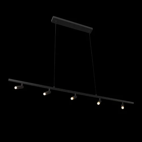 Светильник подвесной LED Sign 10260/5 Black LOFT IT чёрный 5 ламп, основание чёрное в стиле хай-тек  фото 4