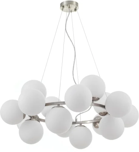 Люстра подвесная Aerton MR1940-16P MyFar белая на 16 ламп, основание никель в стиле современный молекула шар
