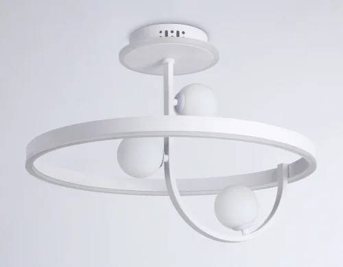 Светильник потолочный LED с пультом FL66261 Ambrella light белый 1 лампа, основание белое в стиле современный хай-тек кольца фото 6