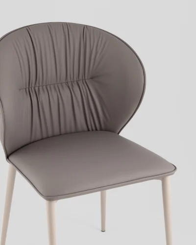 Стул обеденный Deia, серая экокожа, серые ножки УТ000040332 Stool Group, серый/экокожа, ножки/металл/серый, размеры - *820***525*565 фото 7