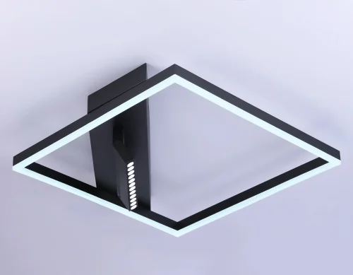 Светильник потолочный LED с пультом FL51464 Ambrella light чёрный 1 лампа, основание чёрное в стиле хай-тек современный с пультом квадраты фото 2
