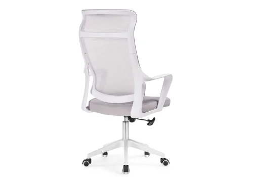 Компьютерное кресло Rino light gray / white 15632 Woodville, серый/сетка, ножки/пластик/белый, размеры - *1260***660*700 фото 5
