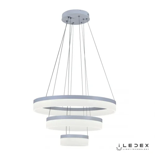 Светильник подвесной LED с пультом Around D0301-3 (200x400x600) WH iLedex белый 1 лампа, основание белое в стиле современный хай-тек с пультом кольца фото 3