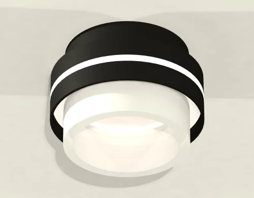 Светильник накладной XS8414002 Ambrella light белый 1 лампа, основание чёрное в стиле хай-тек круглый фото 2