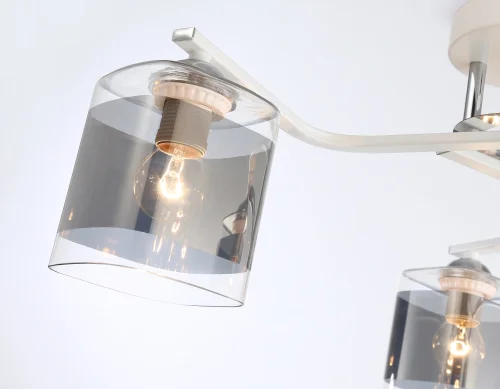 Люстра потолочная TR303217 Ambrella light серая прозрачная на 3 лампы, основание белое в стиле классический современный  фото 6