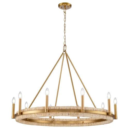 Люстра подвесная Beryl WE587.10.503 Wertmark без плафона на 10 ламп, основание бронзовое в стиле кантри классический Люстра подвесная Beryl WE587.10.503 Wertmark без плафона на 10 ламп, основание бронзовое в стиле кантри классический