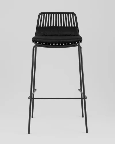 Стул барный Louran с подушкой, чёрный УТ000040188 Stool Group, чёрный/экокожа, ножки/металл/чёрный, размеры - ***** фото 2
