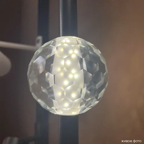 Светильник подвесной LED ELVIRA SP8W LED 4000K BLACK Crystal Lux прозрачный на 1 лампу, основание чёрное в стиле современный трубочки фото 5
