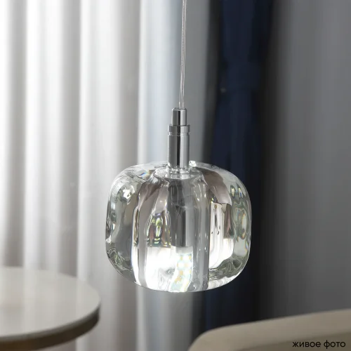 Светильник подвесной BOX SP1 CHROME/TRANSPARENT Crystal Lux прозрачный на 1 лампу, основание хром в стиле современный фото 5