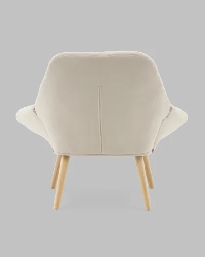Кресло Олби Страйпс белый УТ000040104 Stool Group, белый/шенилл, ножки/массив гевеи/бежевый, размеры - *830****мм фото 5