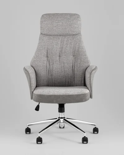 Кресло офисное TopChairs Neoma, светло-серый, экокожа, ткань УТ000041772 Stool Group, /, ножки//, размеры - ***** фото 9