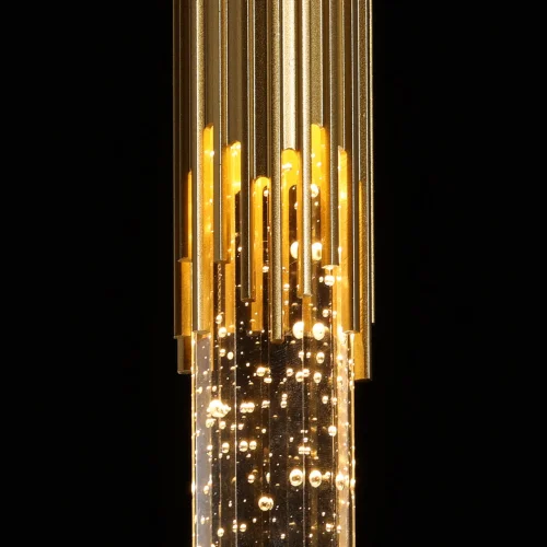 Светильник подвесной LED Конти 488011901 DeMarkt прозрачный 1 лампа, основание золотое в стиле хай-тек  фото 5