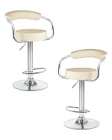 Стул барный набор 2 шт. SET-2 5013-LM MARTA, цвет сиденья кремовый, цвет основания хром Dobrin, /экокожа, ножки/металл/хром, размеры - 830*1040***520*490 Стул барный набор 2 шт. SET-2 5013-LM MARTA, цвет сиденья кремовый, цвет основания хром Dobrin, /экокожа, ножки/металл/хром, размеры - 830*1040***520*490