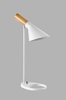 Настольная лампа Turin V10477-1T Moderli белая 1 лампа, основание белое металл в стиле скандинавский 