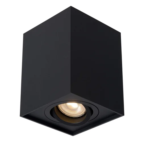 Светильник накладной Tube 22953/01/30 Lucide чёрный 1 лампа, основание чёрное в стиле современный квадратный
