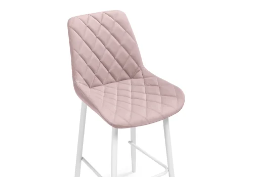Полубарный стул Баодин К Б/К розовый / белый 517169 Woodville, розовый/велюр, ножки/металл/белый, размеры - ****500*560 фото 5