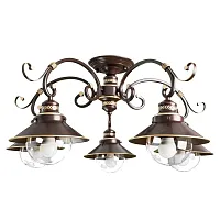 Люстра потолочная Grazioso A4577PL-5CK Arte Lamp прозрачная на 5 ламп, основание коричневое в стиле кантри 