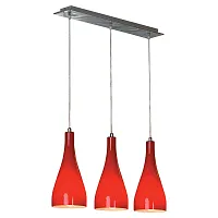Светильник подвесной Rimini GRLSF-1156-03 Lussole красный 3 лампы, основание хром в стиле современный 