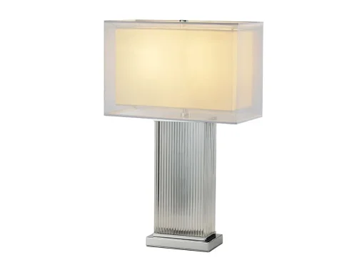 Настольная лампа 3293/T nickel Newport белая 2 лампы, основание никель металл стекло в стиле современный  фото 2