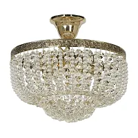 Люстра хрустальная потолочная Favola E 1.3.30.502 G Arti Lampadari без плафона прозрачная на 4 лампы, основание золотое в стиле классика 