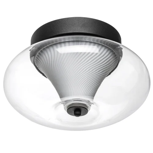 Светильник потолочный LED Palermo 612017 Lightstar прозрачный на 1 лампу, основание чёрное в стиле хай-тек современный 