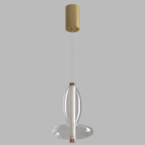Светильник подвесной LED QUASAR SP7W LED TRANSPARENT Crystal Lux прозрачный на 1 лампу, основание золотое в стиле современный выдувное фото 6