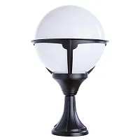 Парковый светильник MONACO A1494FN-1BK Arte Lamp уличный IP44 чёрный 1 лампа, плафон белый в стиле модерн E27