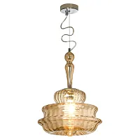 Светильник подвесной LSP-8504 Lussole янтарный бежевый 1 лампа, основание хром в стиле современный выдувное