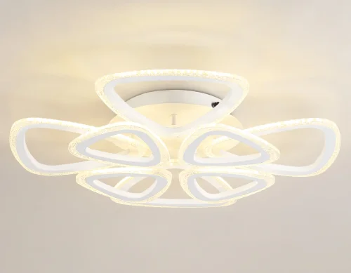 Люстра потолочная LED с пультом FA4515 Ambrella light белая на 1 лампа, основание белое в стиле современный хай-тек с пультом фото 4