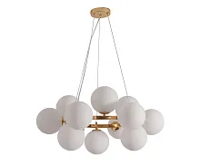 Люстра подвесная Сида 07508-12A,33 Kink Light белая на 12 ламп, основание золотое в стиле современный молекула шар