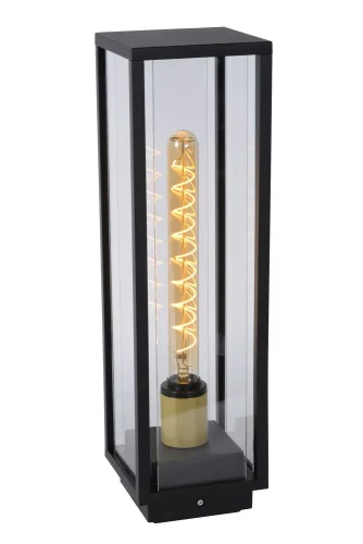 Парковый светильник Laurens 27805/50/30 Lucide уличный IP54 чёрный 1 лампа, плафон прозрачный в стиле классический E27