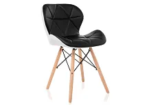Деревянный стул PC-027 black / white 11795 Woodville, чёрный/искусственная кожа, ножки/массив бука дерево/натуральный, размеры - ****450*530