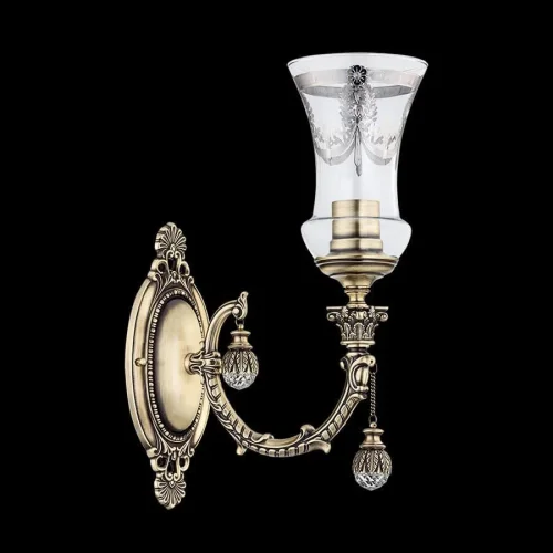 Бра Sienna SIE-K-1(P) Kutek прозрачный на 1 лампа, основание бронзовое в стиле классический  фото 2