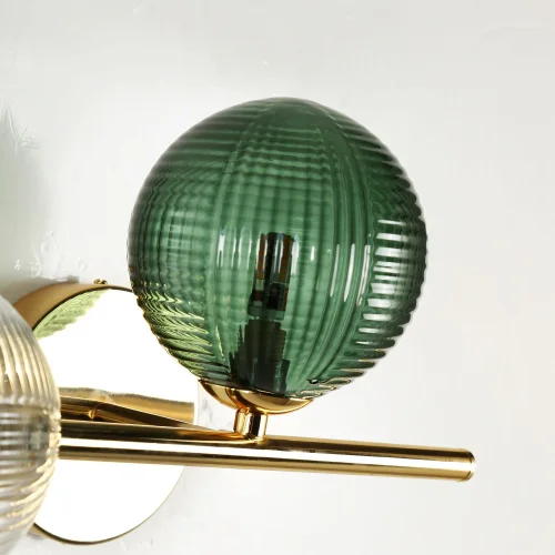 Бра Infilato 4035-2W F-promo прозрачный зелёный на 2 лампы, основание золотое в стиле современный  фото 6