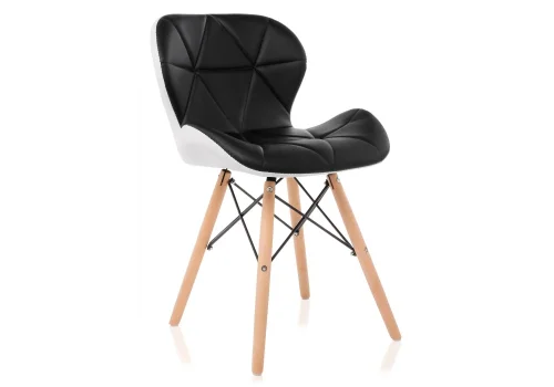 Деревянный стул PC-027 black / white 11795 Woodville, чёрный/искусственная кожа, ножки/массив бука/натуральный, размеры - ****450*530