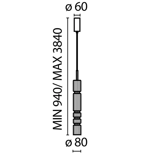 Светильник подвесной LED Ordo MOD272PL-L12B3K Maytoni чёрный на 1 лампу, основание чёрное в стиле современный трубочки фото 11