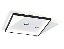 Светильник потолочный LED с пультом FL5065 Ambrella light чёрный белый 1 лампа, основание белое в стиле хай-тек модерн квадраты
