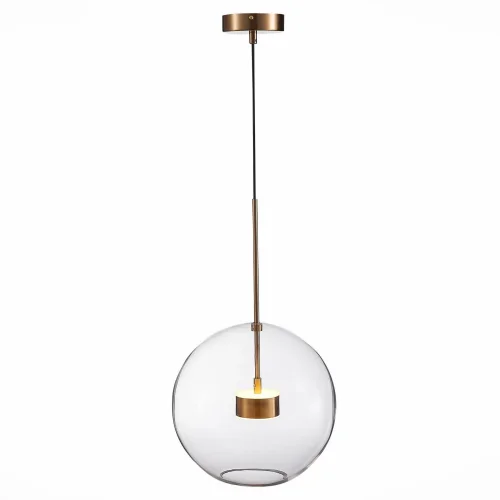 Светильник подвесной LED Bopone SL1133.233.01 ST-Luce прозрачный 1 лампа, основание золотое в стиле современный шар фото 4