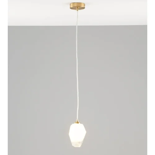 Светильник подвесной Catris V10312-1P Moderli белый 1 лампа, основание латунь в стиле современный 