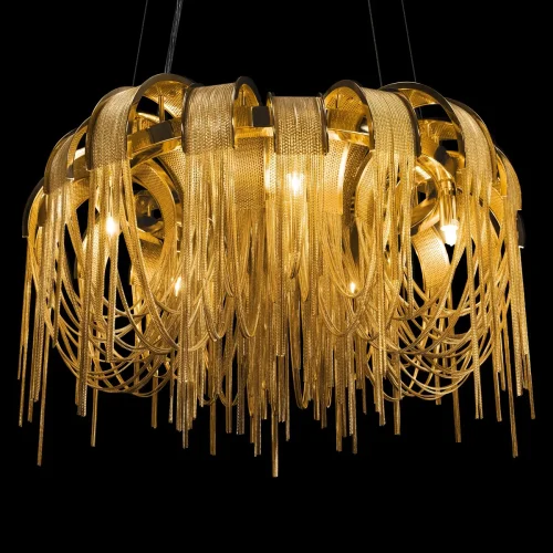 Люстра подвесная Volver 10404/650 GD LOFT IT золотая на 5 ламп, основание золотое в стиле арт-деко цепочки фото 9