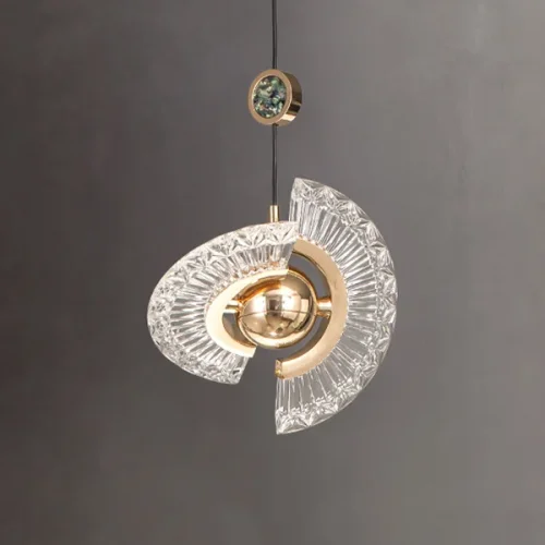 Светильник подвесной PHOENIX B 213645-23 ImperiumLoft прозрачный на 2 лампы, основание латунь в стиле современный фото 3