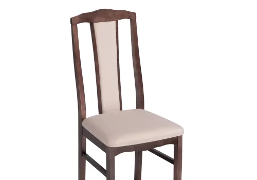 Деревянный стул Гроджин бежевый / орех 528934 Woodville, бежевый/велюр, ножки/массив березы дерево/орех, размеры - ****420*500 фото 5
