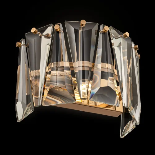 Бра Puntes MOD043WL-01G Maytoni прозрачный на 1 лампу, основание золотое в стиле современный фото 3