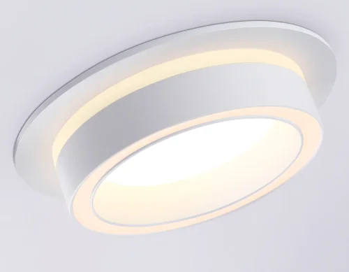 Светильник точечный TN5240 Ambrella light белый 1 лампа, основание белое в стиле хай-тек современный круглый фото 5