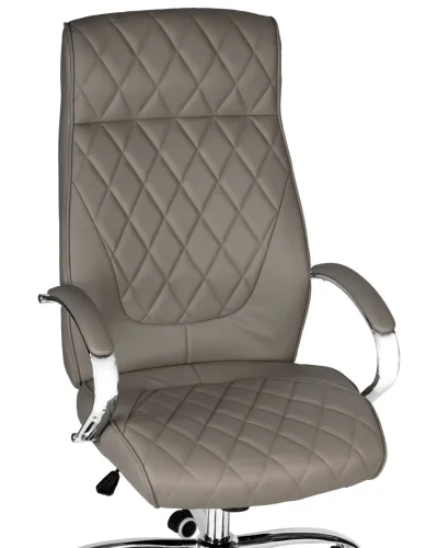 Офисное кресло для руководителей 117B-LMR BENJAMIN, цвет серый Dobrin, серый/экокожа, ножки/металл/хром, размеры - 1200*1270***670*670 фото 7