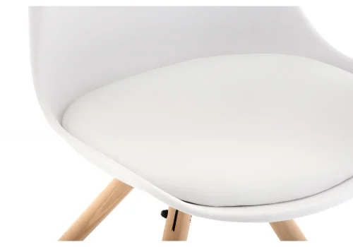 Стул Bonito белый 11326 Woodville, белый/искусственная кожа, ножки/массив бука/натуральный, размеры - ****480*540 фото 6