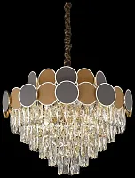 Люстра подвесная Oriana WE145.13.303 Wertmark коричневая прозрачная на 13 ламп, основание золотое в стиле классический 