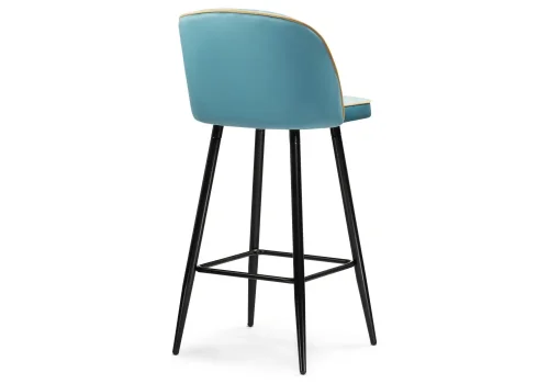 Барный стул Zefir tiffany 15050 Woodville, голубой/велюр, ножки/металл/чёрный, размеры - ****480*500 фото 4